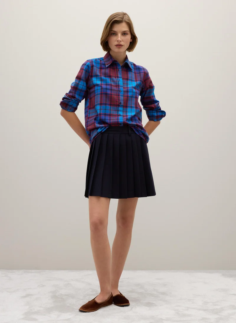او في اس OVS Multicoloured Check Shirt In Pure Cotton Flannel